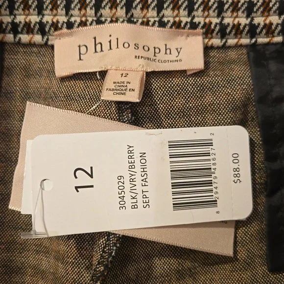 Philosophy brown plaid bootcut trousers - Picture 5 of 8